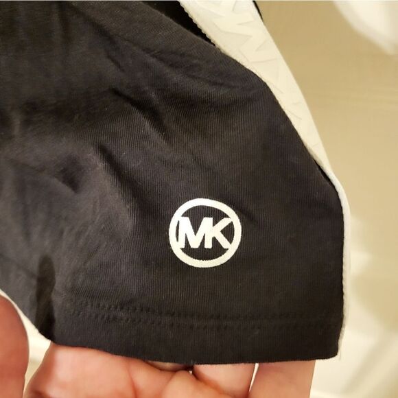 NWOT MICHAEL Michael Kors black tank top with white "MK" lettering down sides - Picture 3 of 7